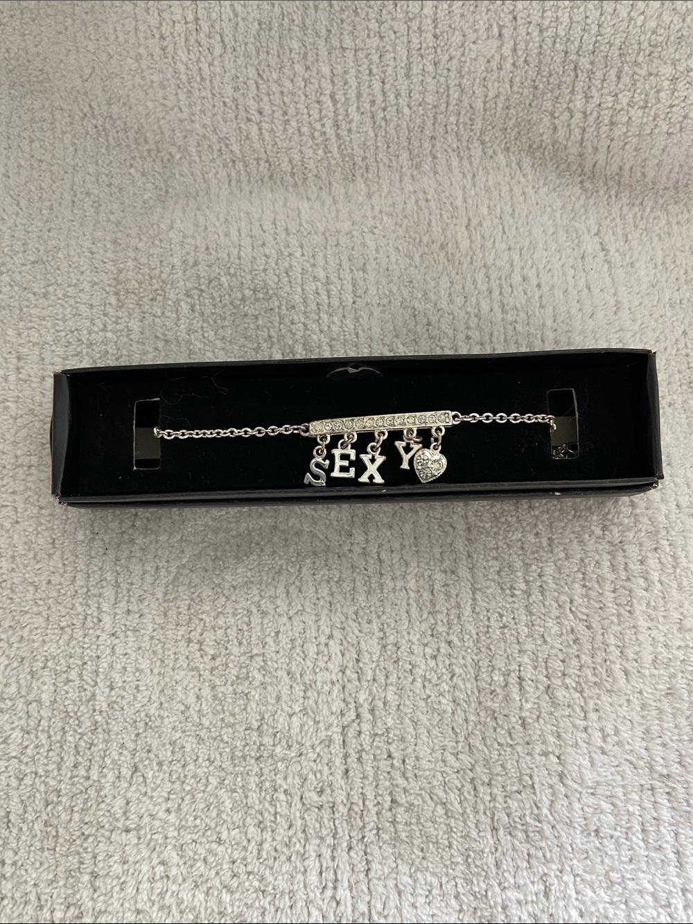 Silver Charm Bracelet with Letter and Heart Charms